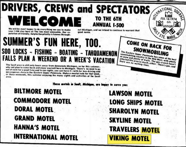 Viking Motel (Imperial Motor Inn) - Feb 1974 Ad (newer photo)